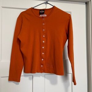 Orange Harley Davidson Button-Up Cardigan